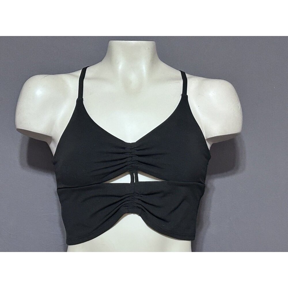Athleta Sports/Yoga Bra Small Black Cross Over Straps Pull Over